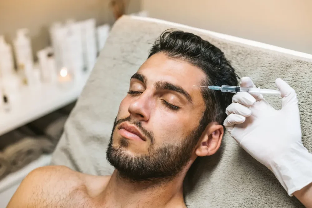 Man receiving Botox treatment at a med spa