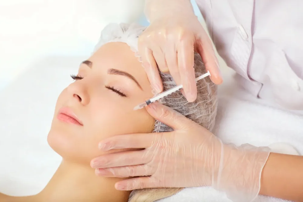 Woman getting botox at med spa