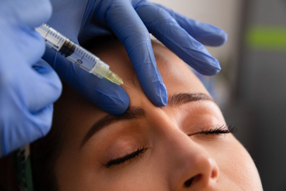 Client receiving Botox injection at a Scottsdale med spa for wrinkle reduction